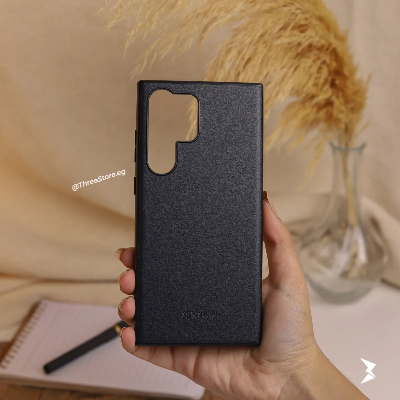 Slim Leather Camera Protection Case Samsung S22 Ultra - Three