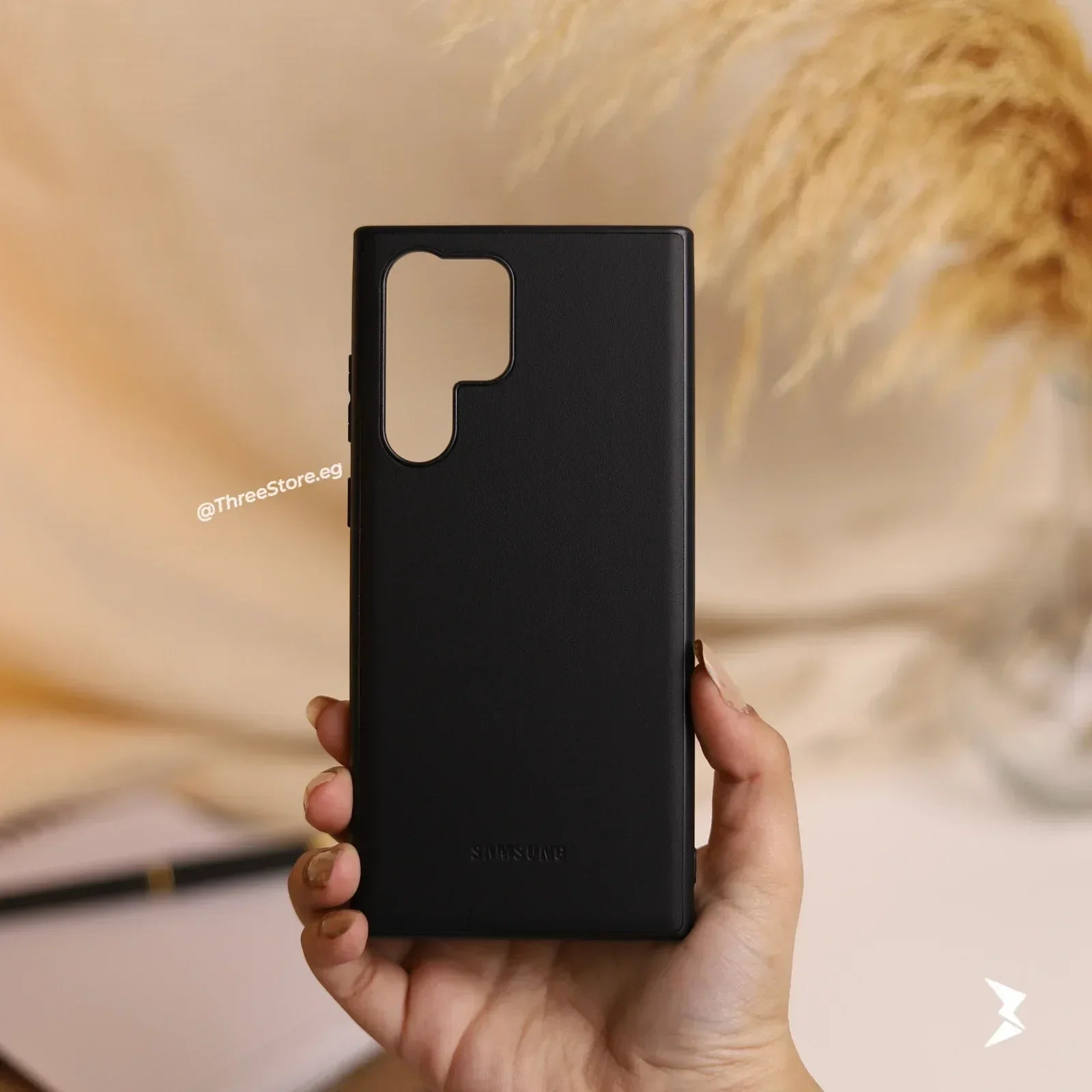 Slim Leather Camera Protection Case Samsung S22 Ultra - Three