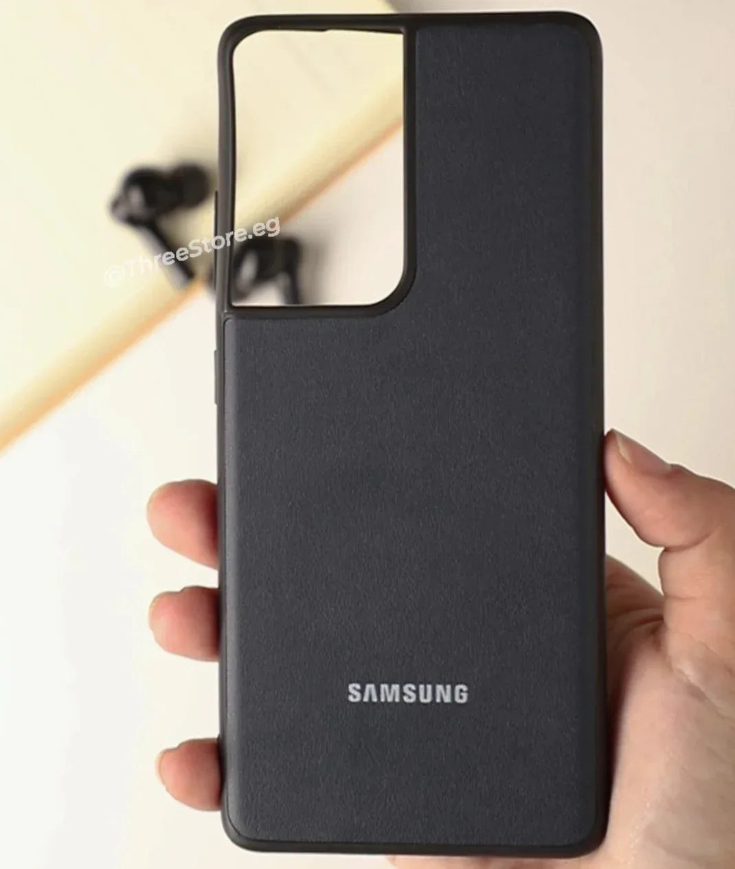 Slim Leather Camera Protection Case Samsung S21 Ultra - Three