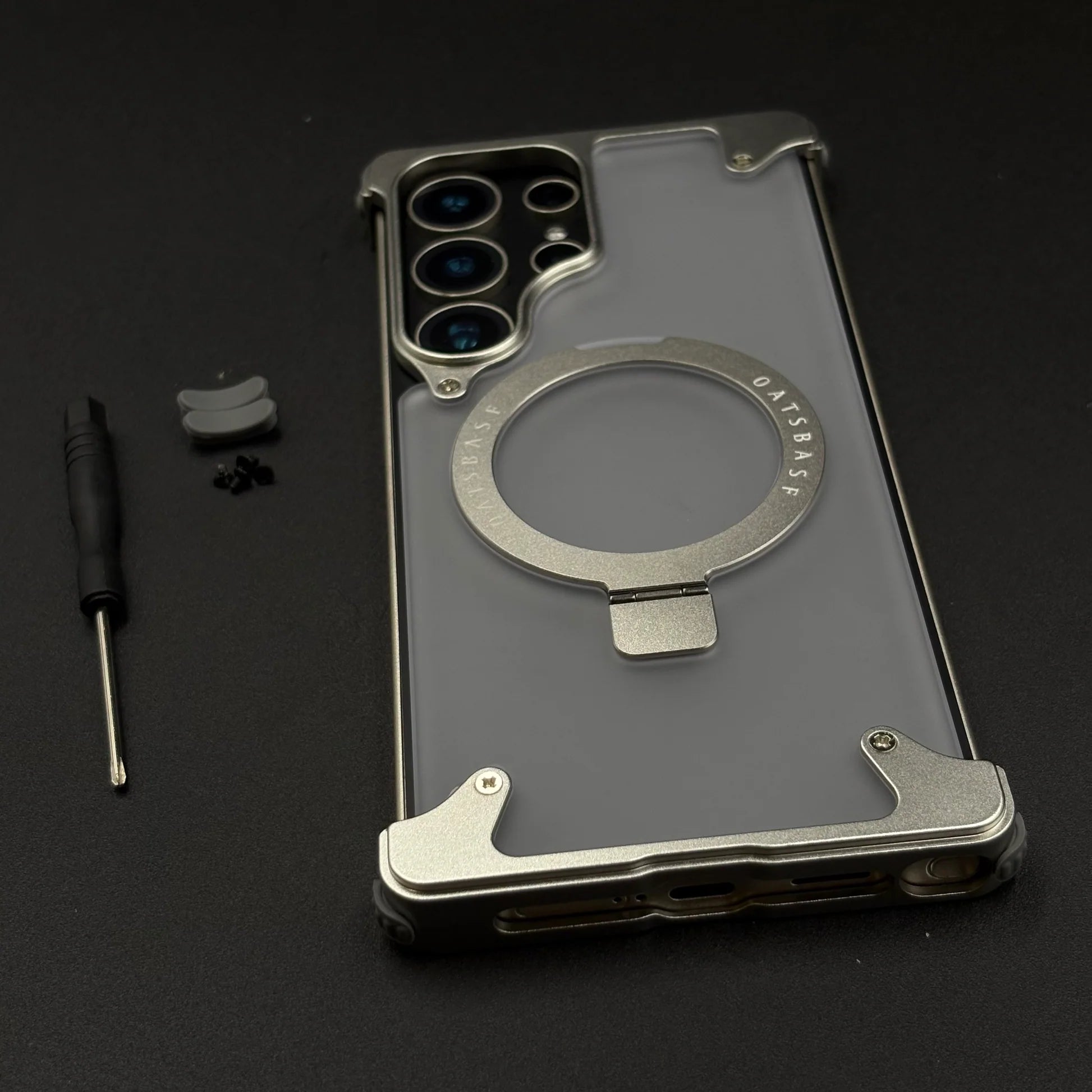 Smokey Metal Stand Magsafe Case Samsung S24 Ultra