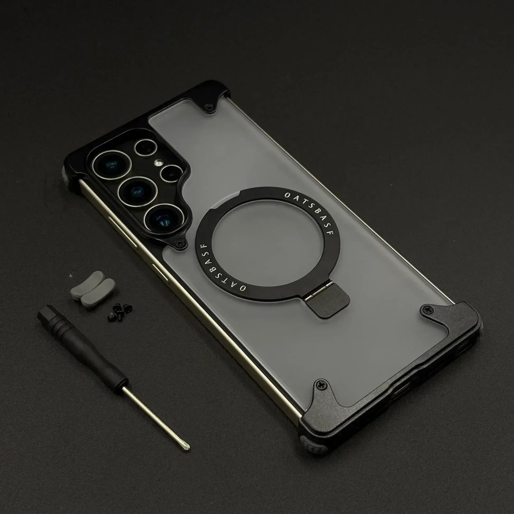 Smokey Metal Stand Magsafe Case Samsung S25 Ultra - Three