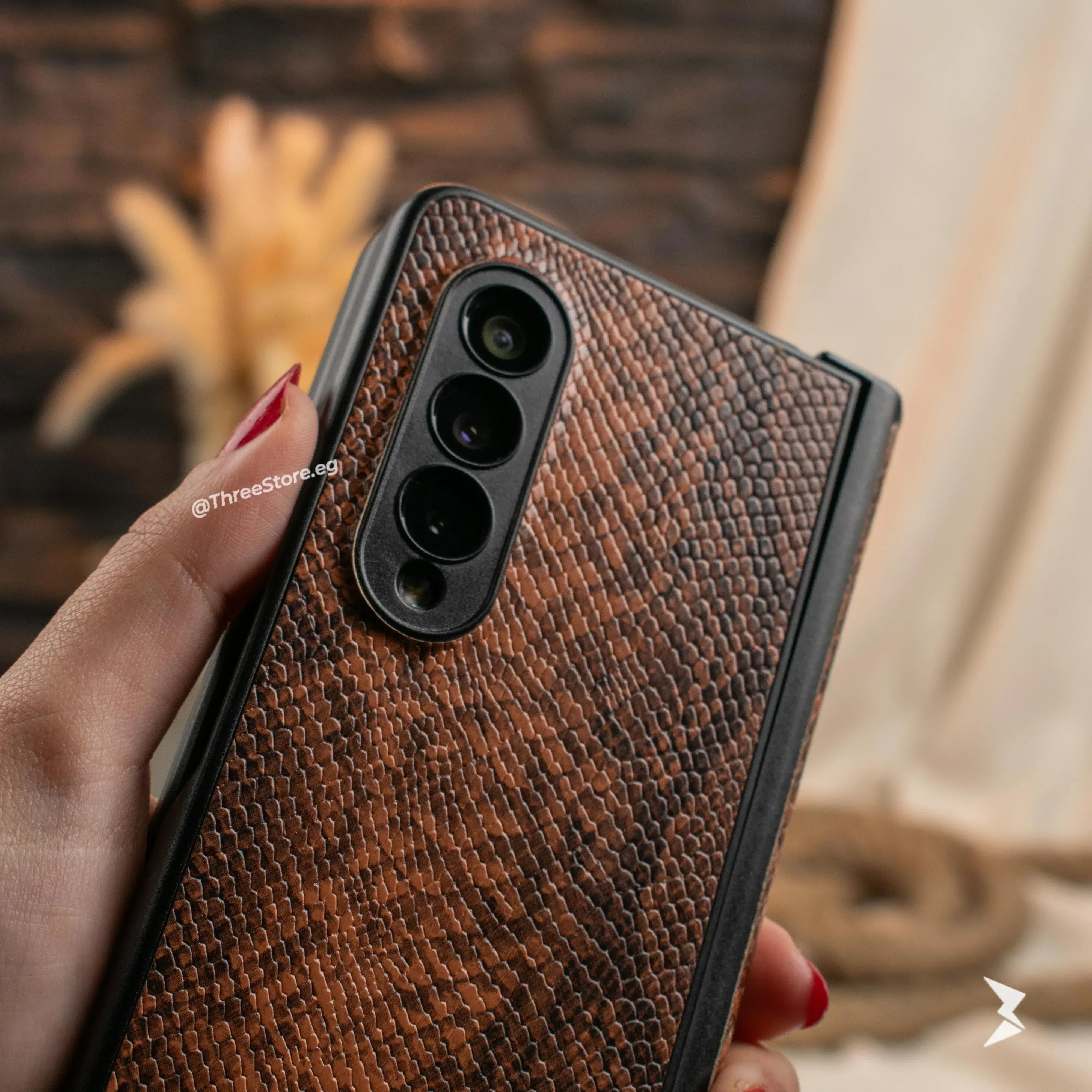 Snake Leather Case Samsung Z Fold 3 - Three