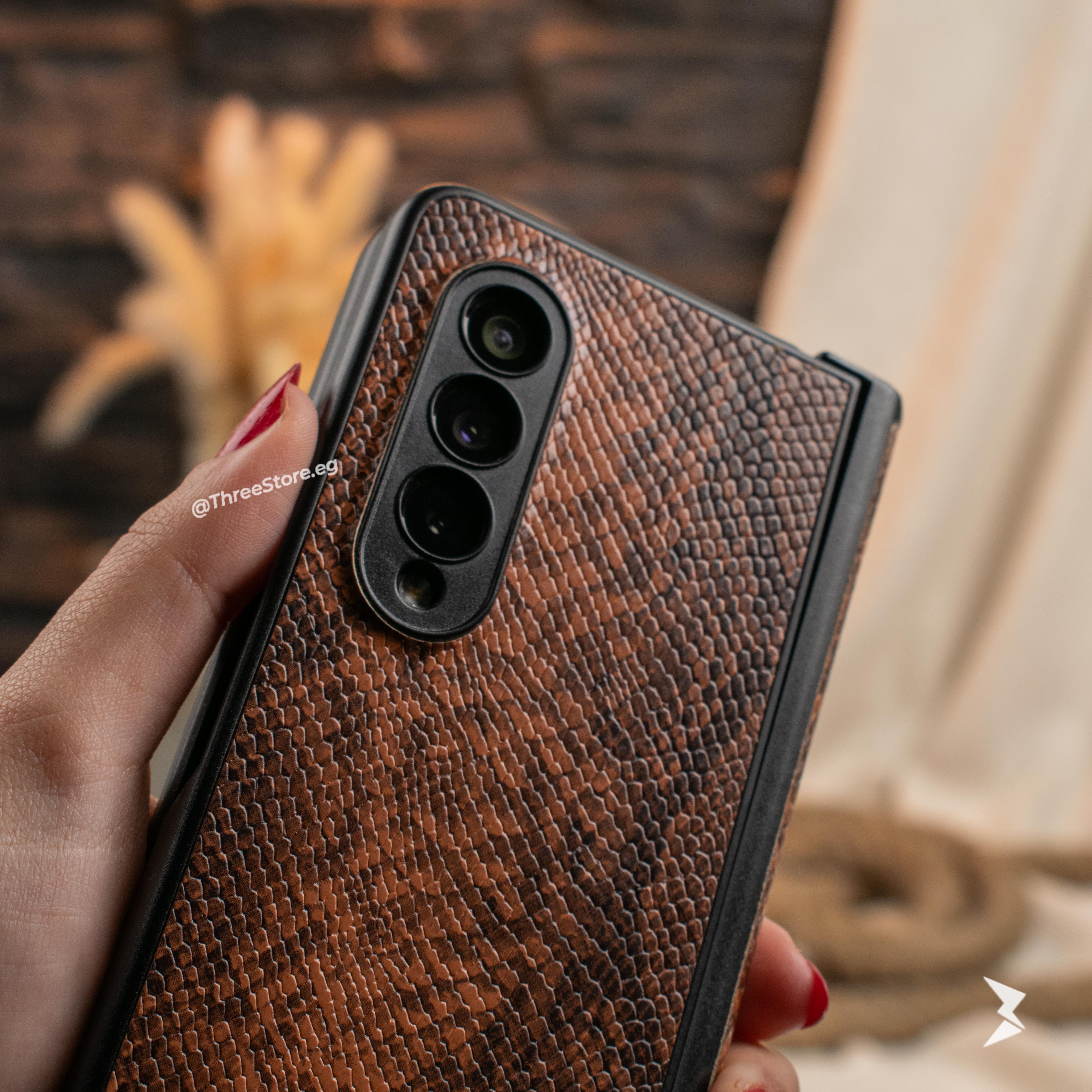 Snake Leather Case Samsung Fold 4