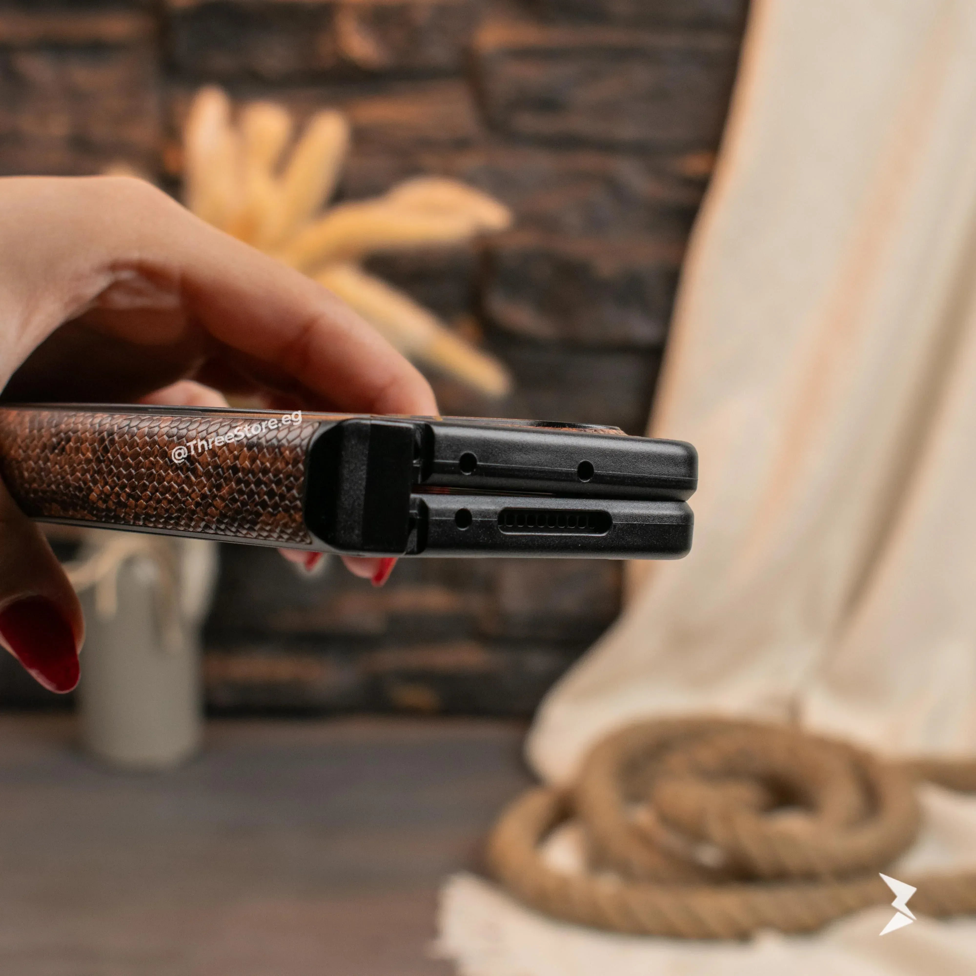 Snake Leather Case Samsung Z Fold 3 - Three