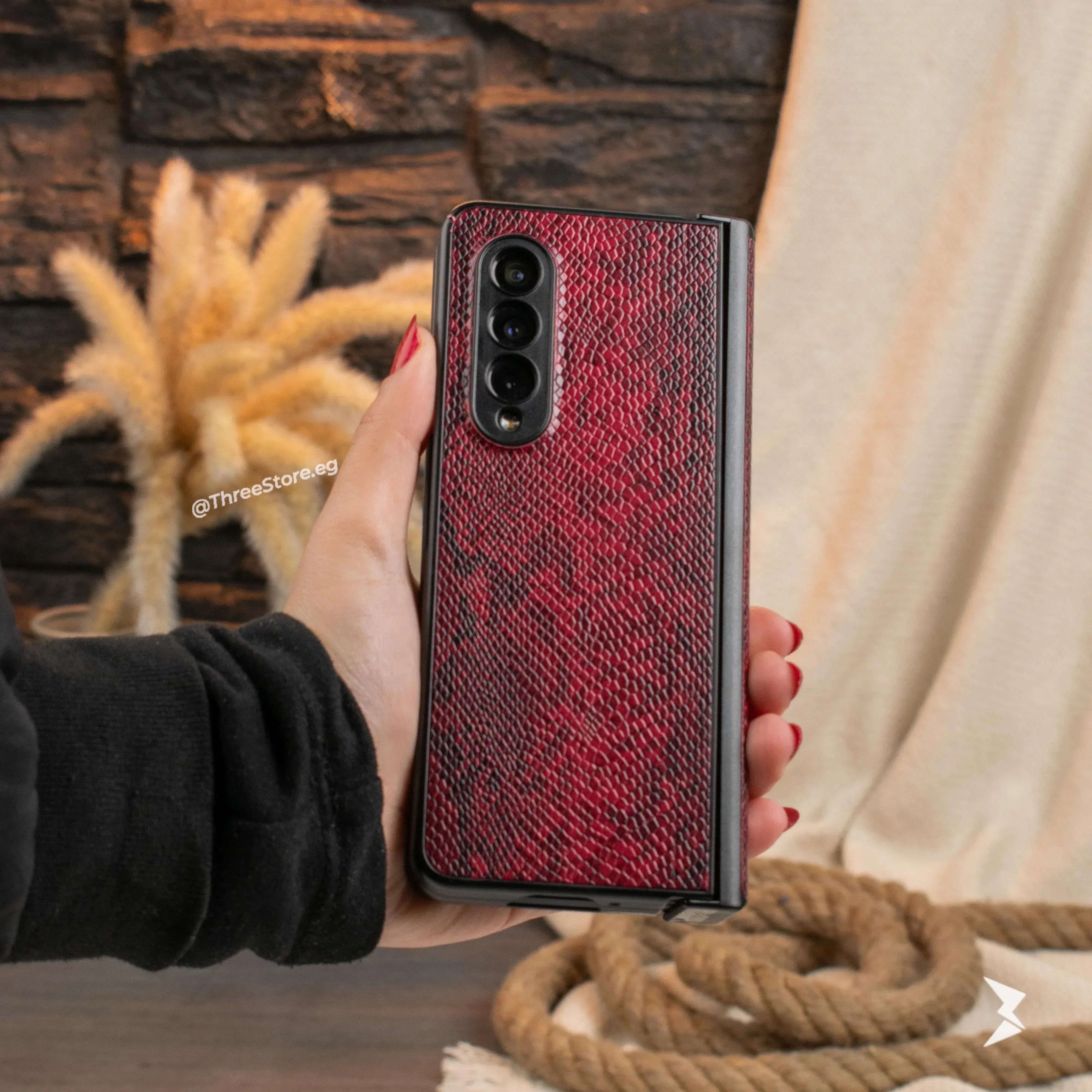 Snake Leather Case Samsung Z Fold 3 - Three