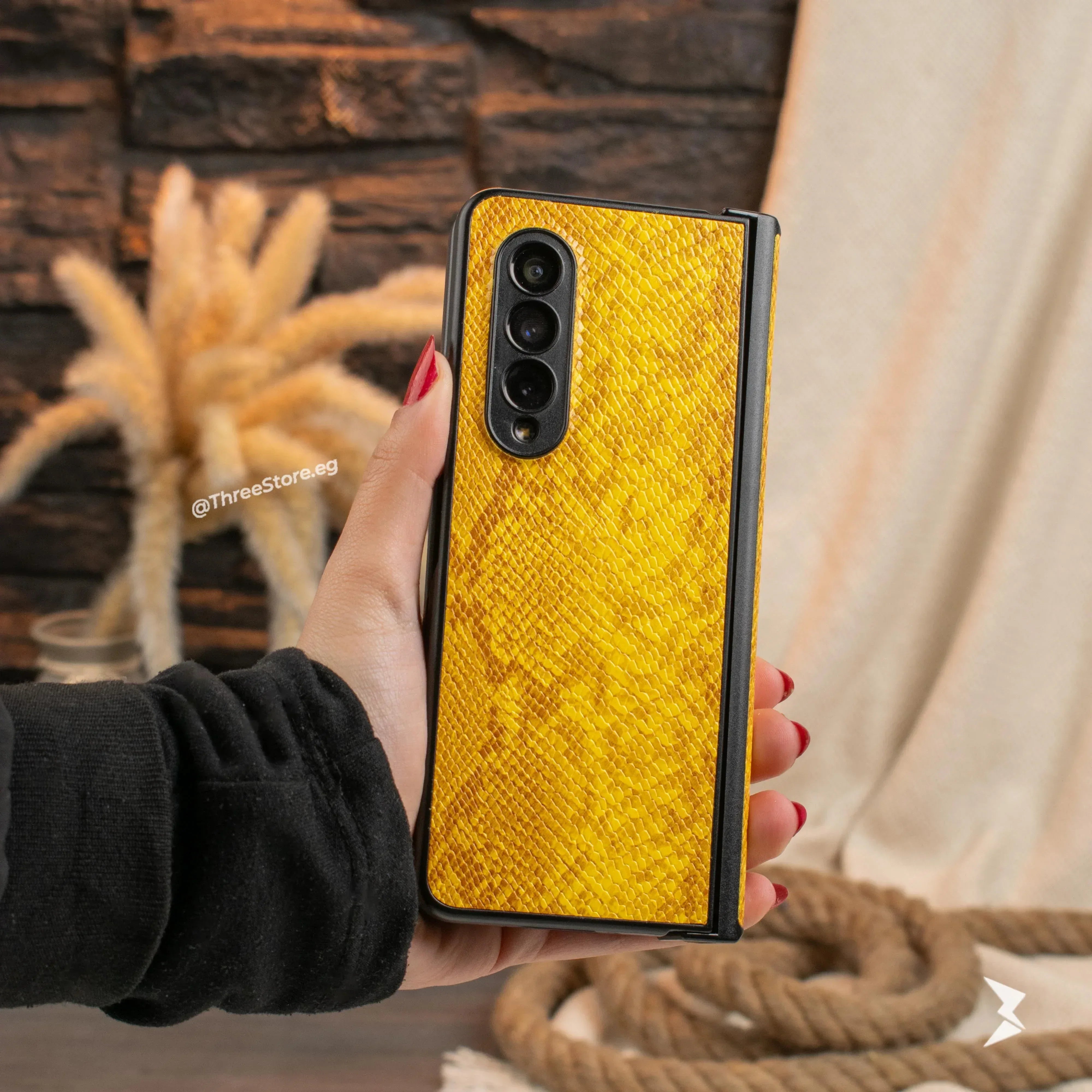 Snake Leather Case Samsung Z Fold 3 - Three