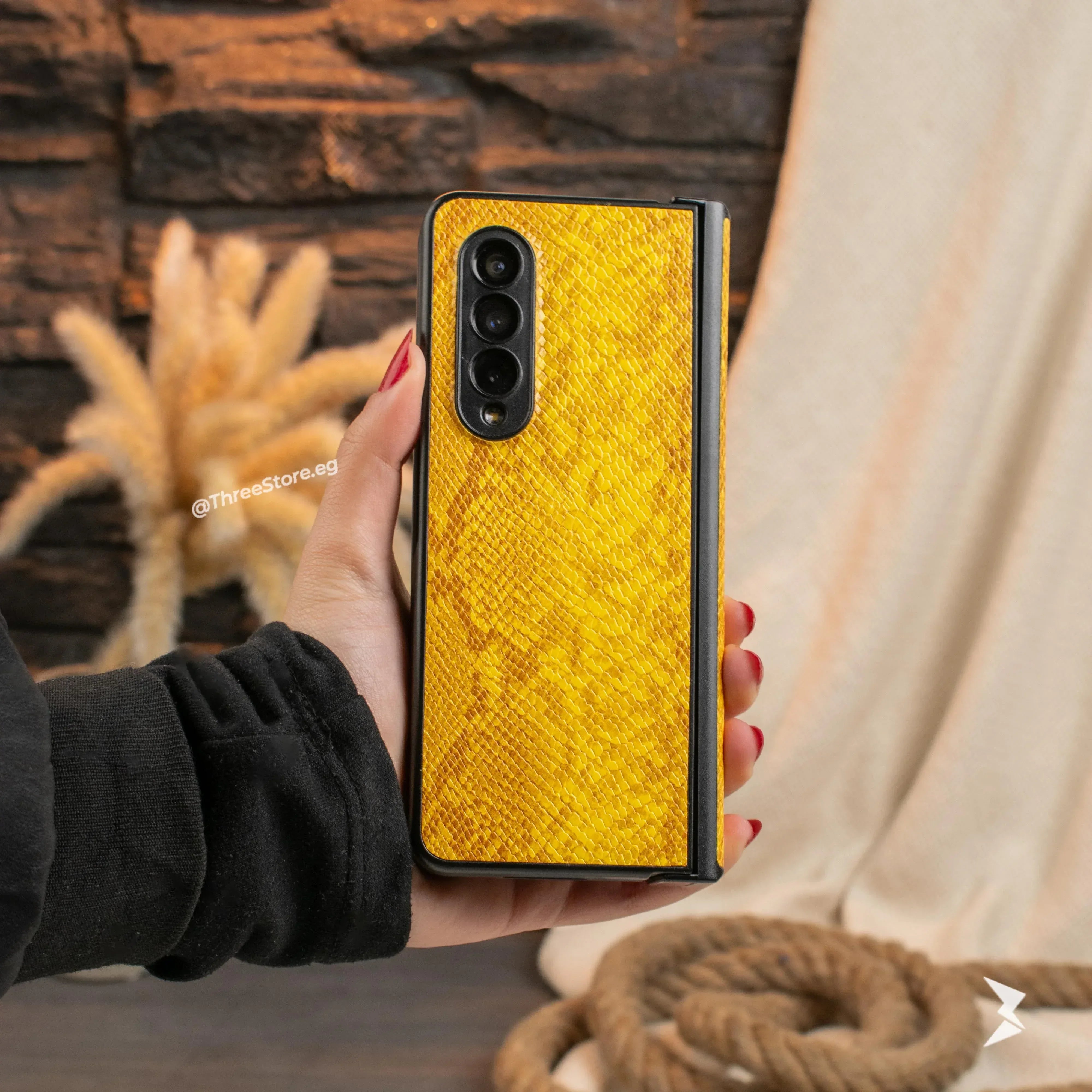 Snake Leather Case Samsung Z Fold 3 - Three