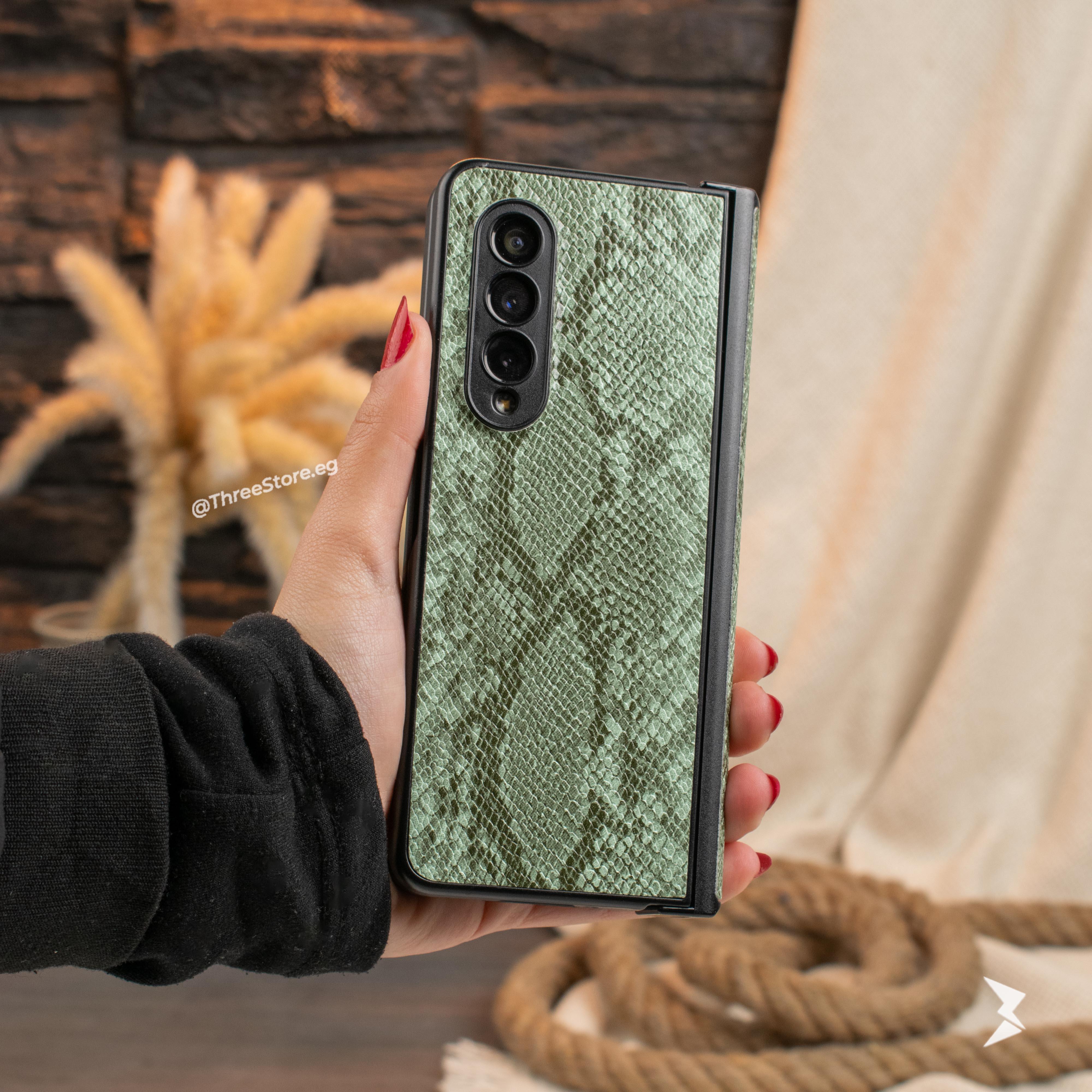 Snake Leather Case Samsung Z Fold 3 - Three