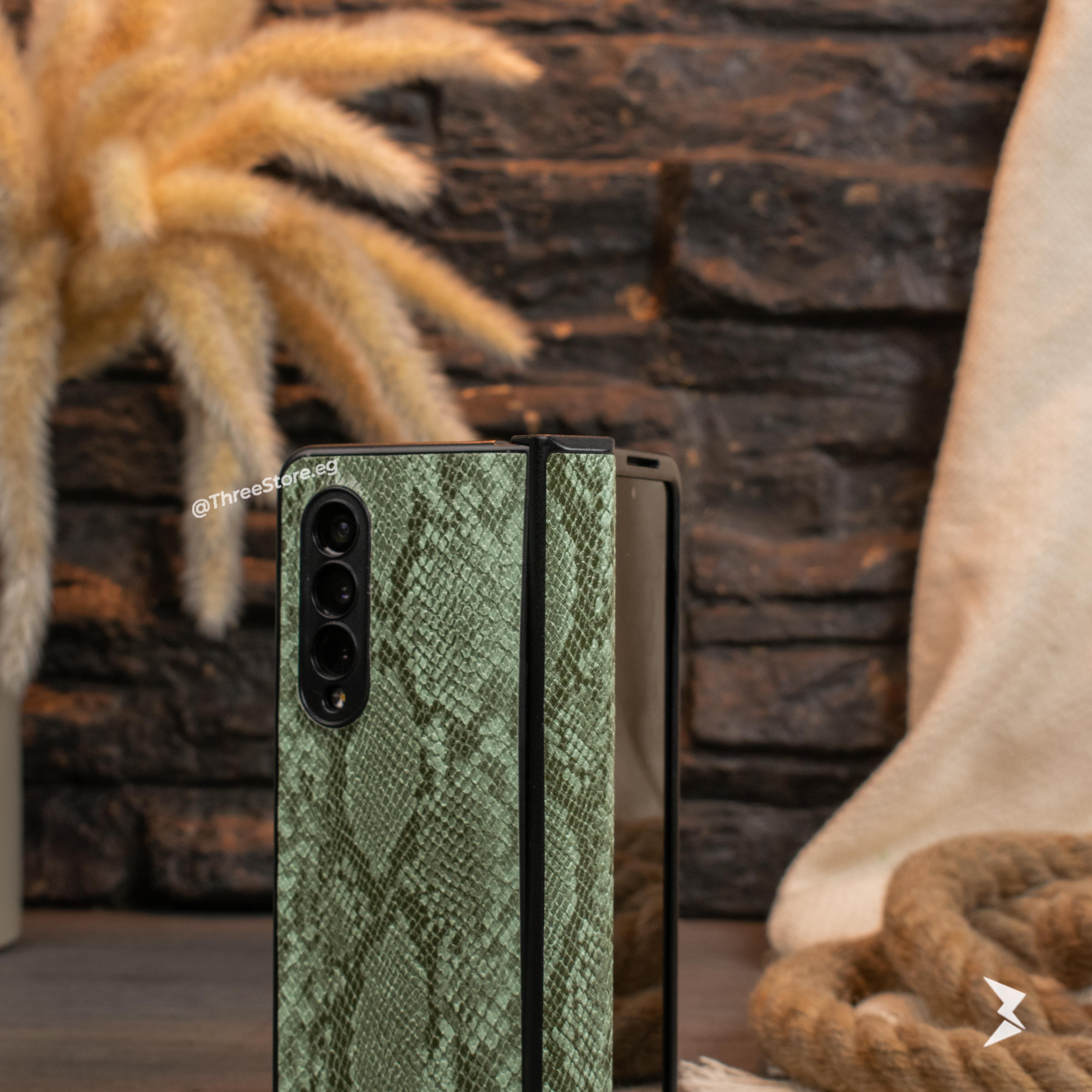 Snake Leather Case Samsung Fold 4
