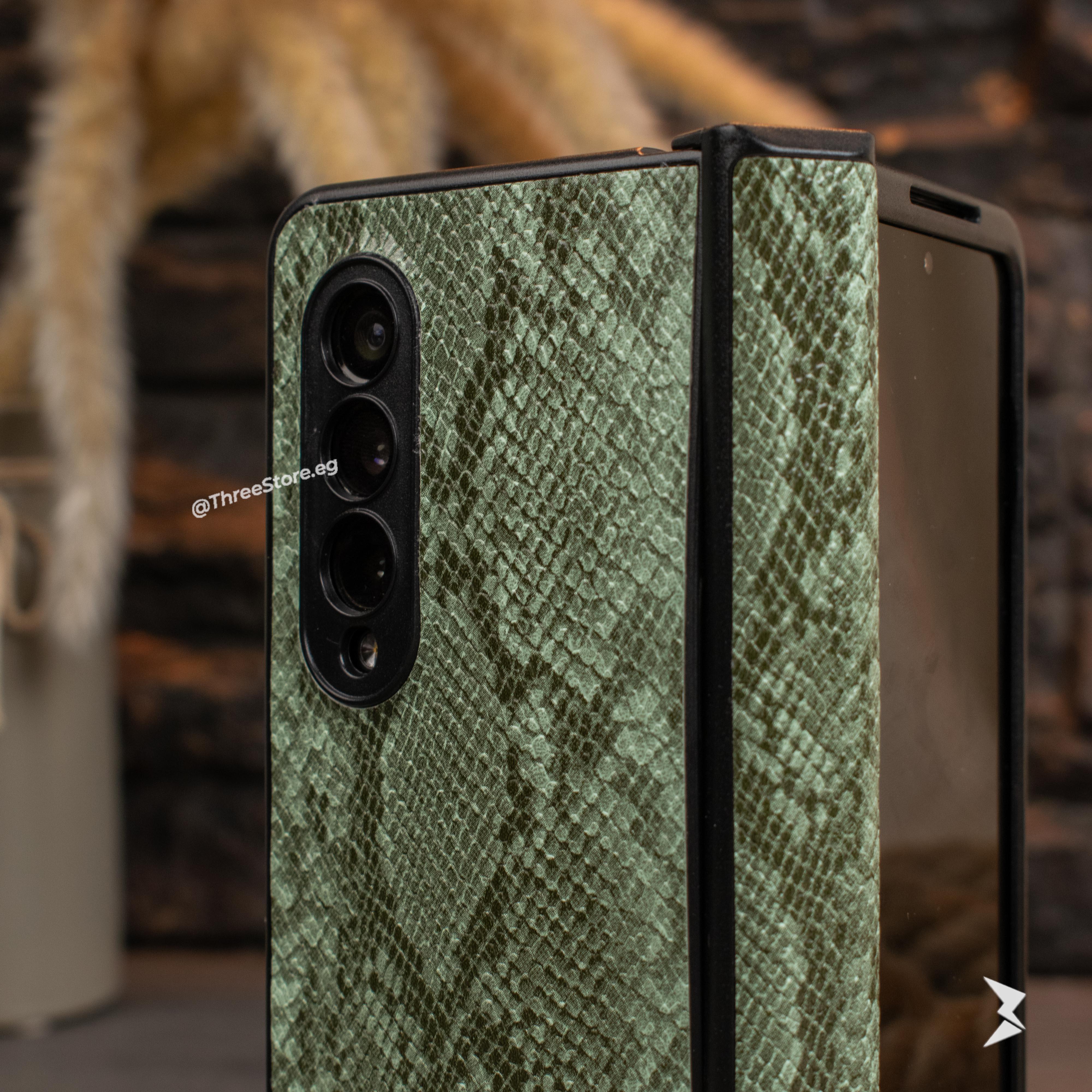 Snake Leather Case Samsung Z Fold 3 - Three