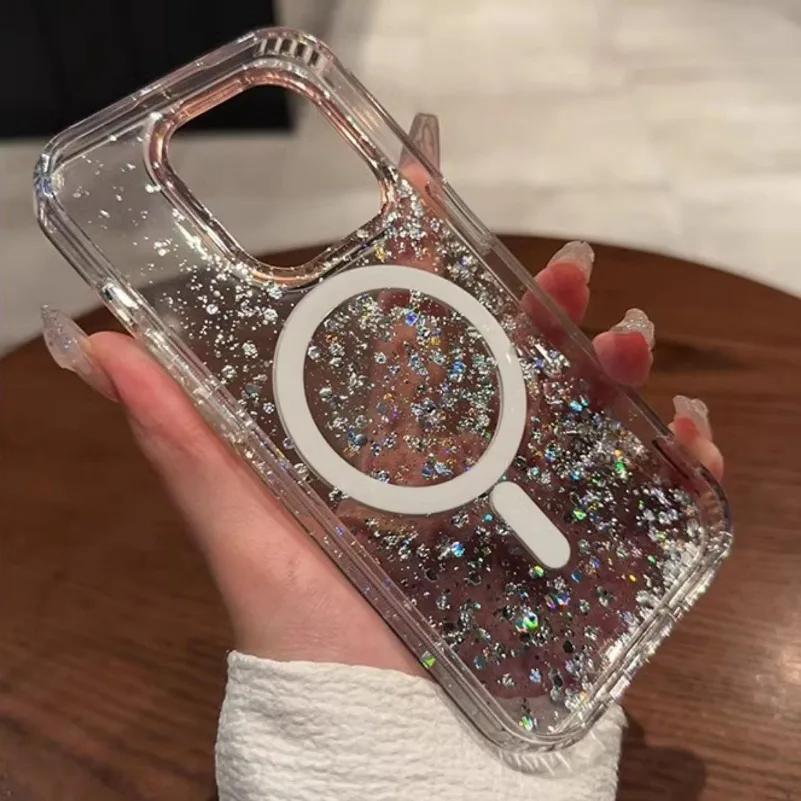Snow Flakes Magsafe Case iPhone 16 Pro Max - Three