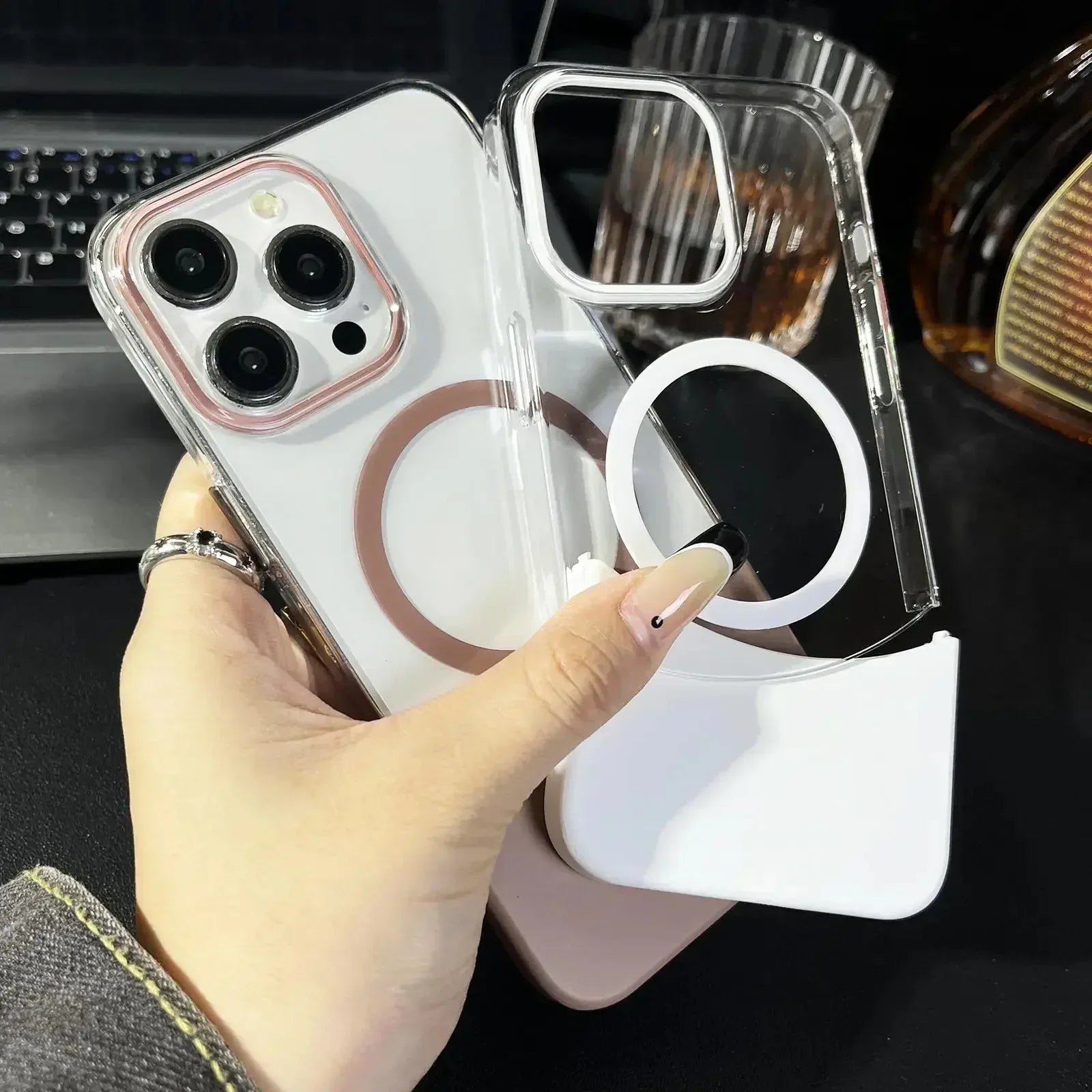 Splicing Transparent Case iPhone 15 Pro Max - Three