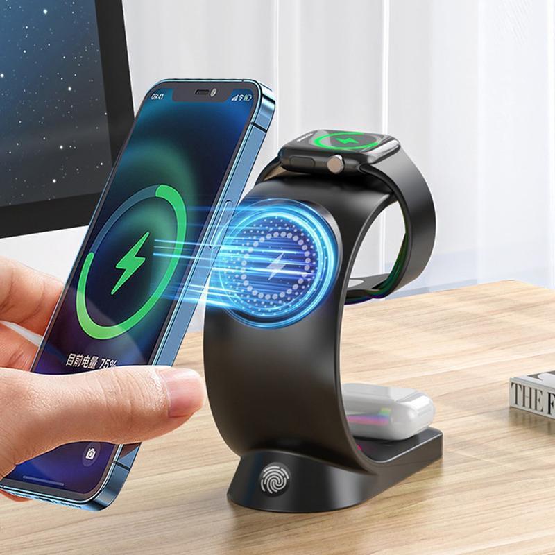 3 In 1 RGB Light Magnetic Wireless Charger T17 - Three
