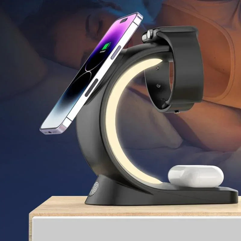 3 In 1 RGB Light Magnetic Wireless Charger T17 - Three