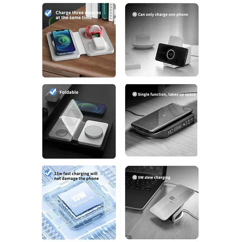 3 in 1 magnetic wireless charger T5 - Three