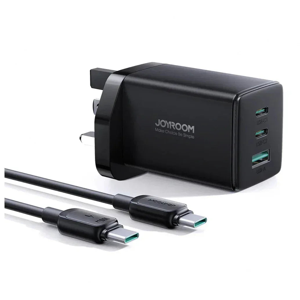 Joyroom Gan Ultra 65W Fast Charger 100W C to C Cable 1.2m JR-TCG01 - Three