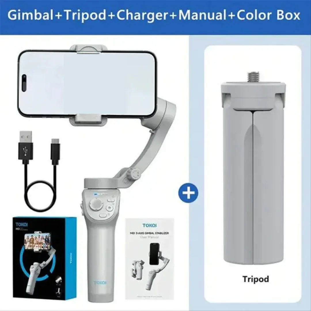 TOKQI Handheld 3-Axis Gimbal Phone Holder M01 - Three