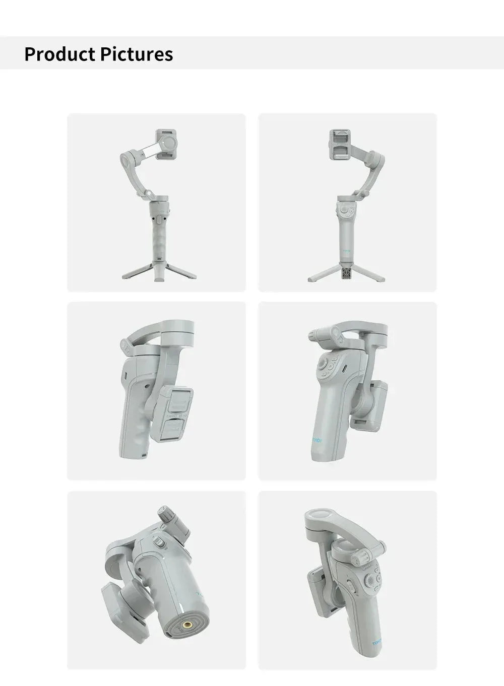 TOKQI Handheld 3-Axis Gimbal Phone Holder M01 - Three