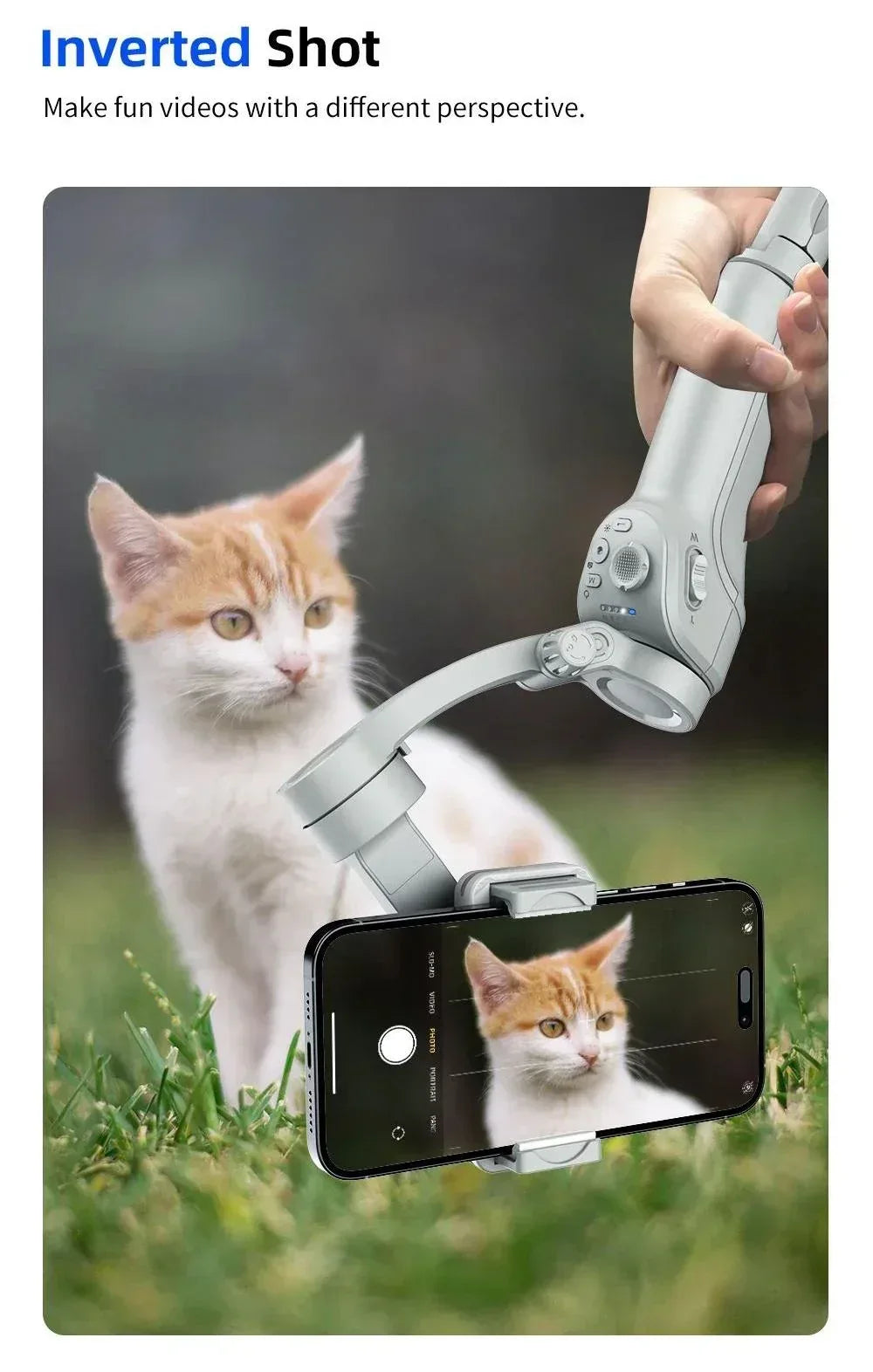 TOKQI Handheld 3-Axis Gimbal Phone Holder M01 - Three