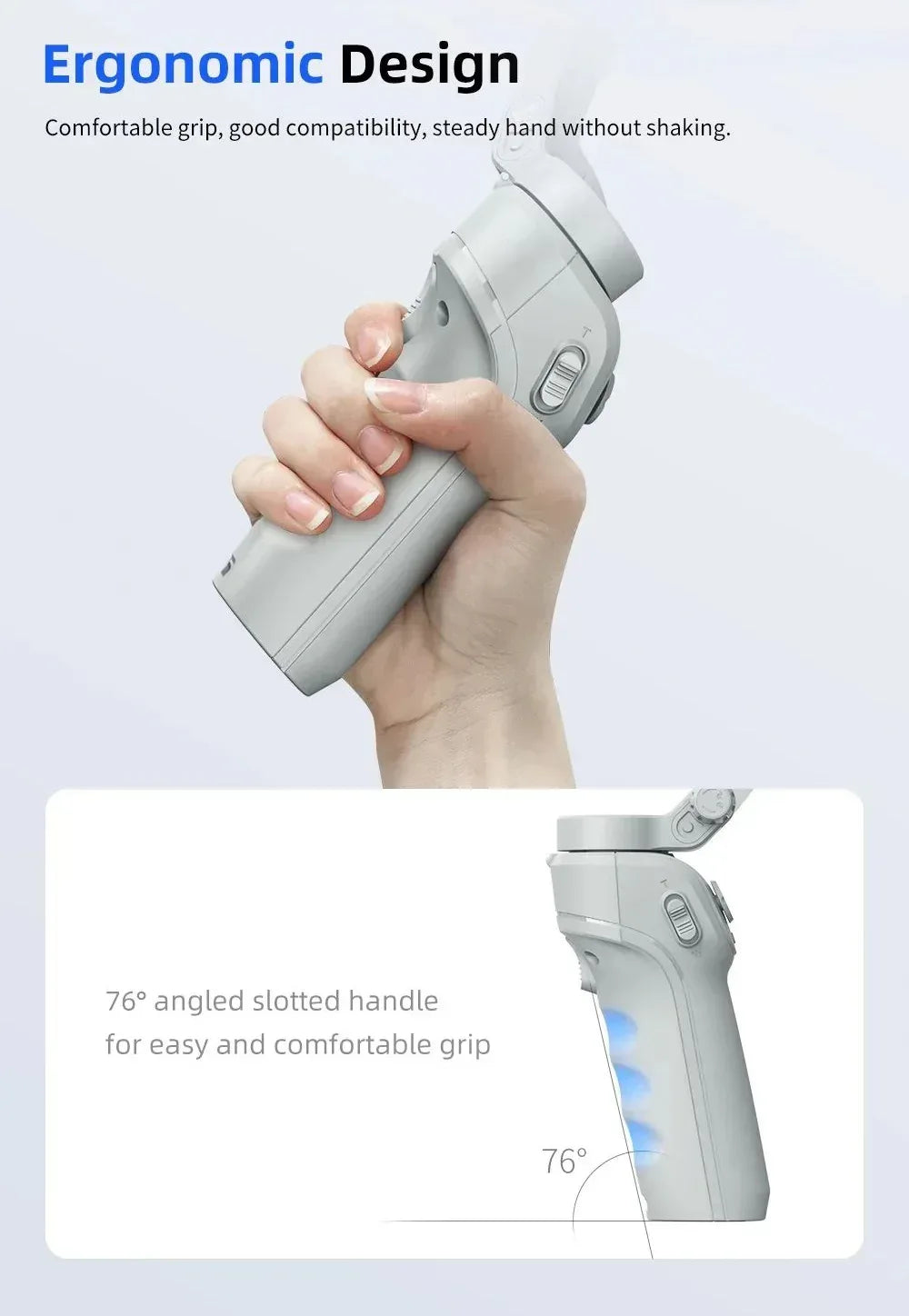 TOKQI Handheld 3-Axis Gimbal Phone Holder M01 - Three