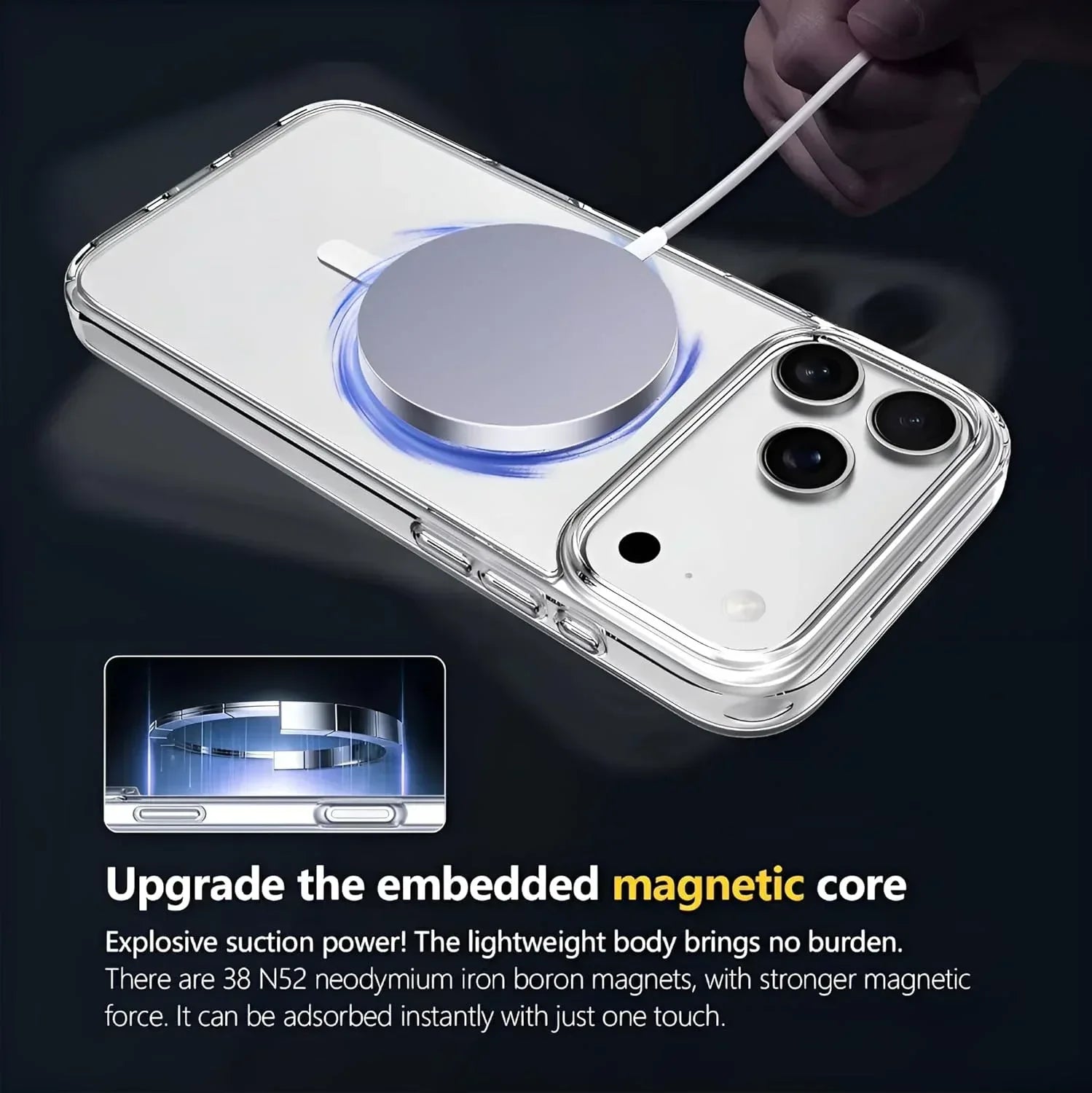 Transparent Magsafe Case iPhone 17 Pro Max - Three
