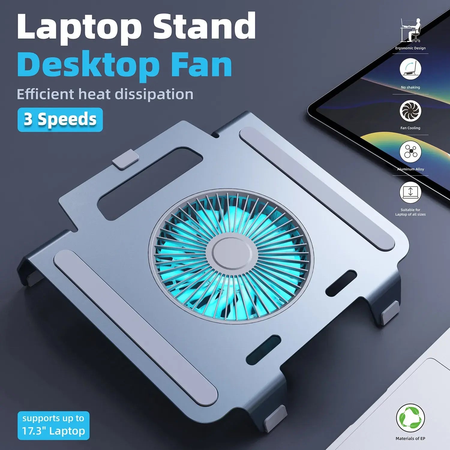 Turbine Cooling Fan Laptop Stand