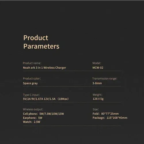 Maxco Magnetic Wireless Charger Noah Ark Series 15W MCW-02 - Three