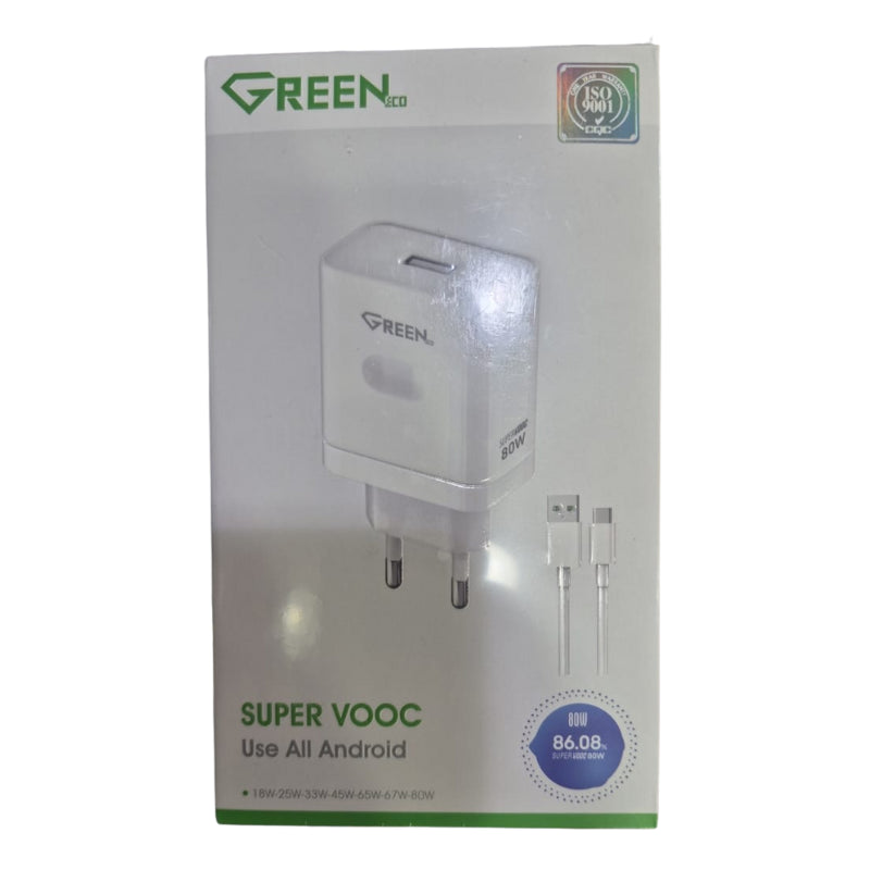 GREEN Super VOOC 80W Fast Cahrger With Cable GE-N067