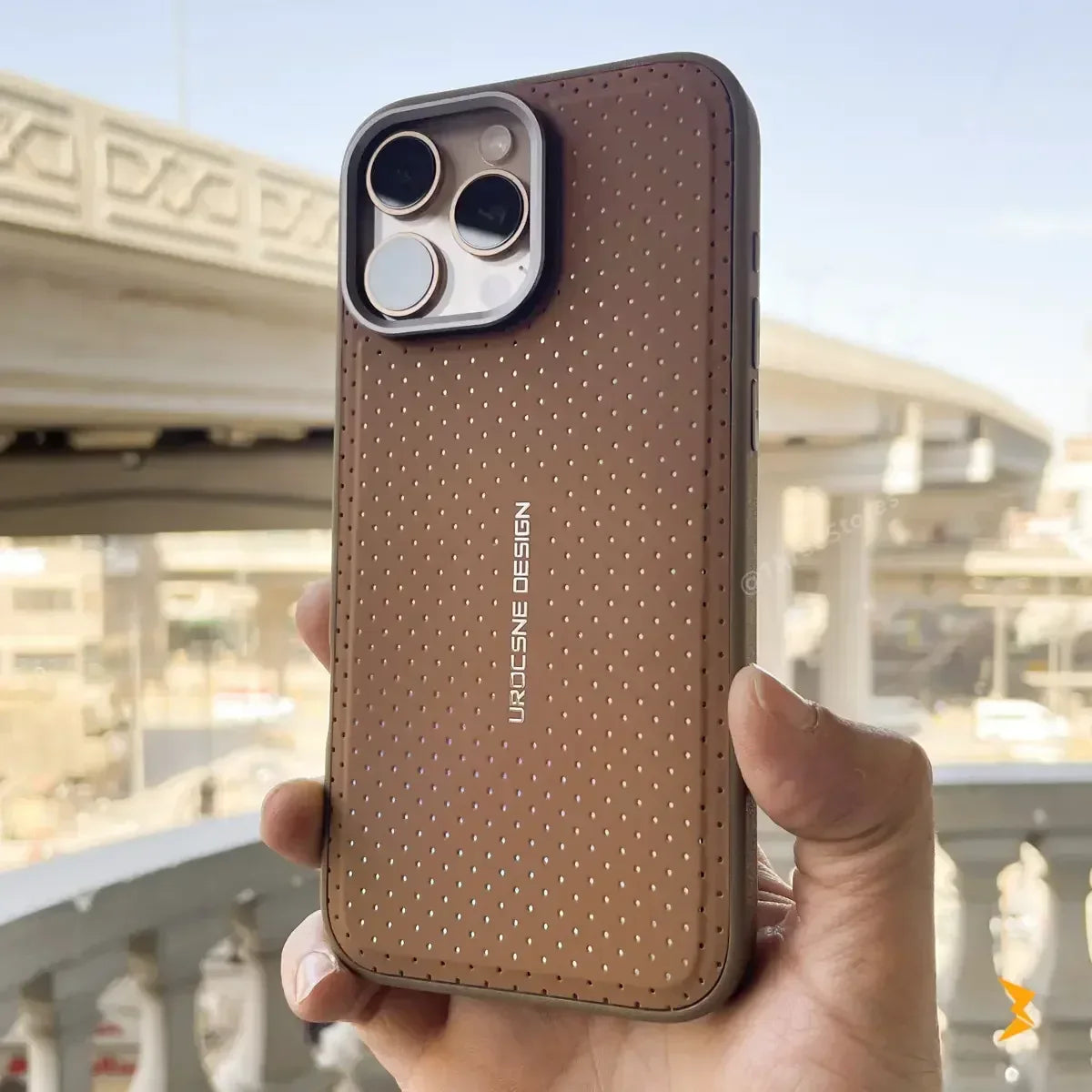 Urocsene Leather case iPhone 16 Pro Max - Three