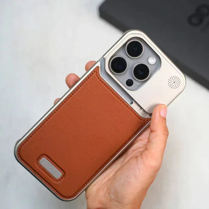 NJOYNY Metal Leather Case iPhone 16 Pro Max - Three
