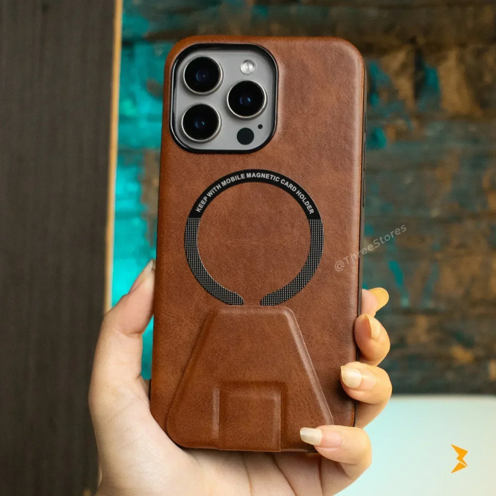 Vintage Leather Case iPhone 14 Pro Max - Three