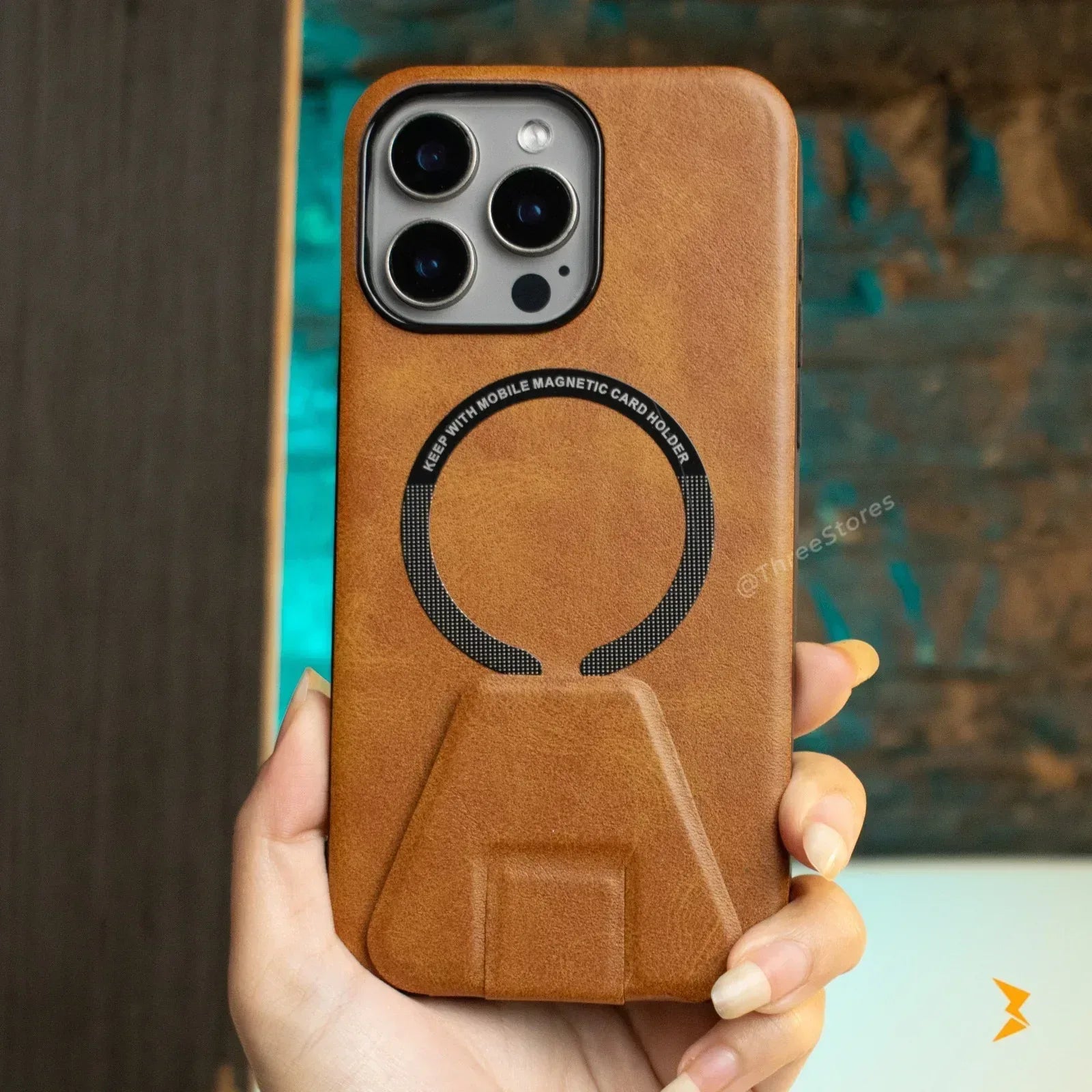 Vintage Leather Case iPhone 15 Pro Max - Three