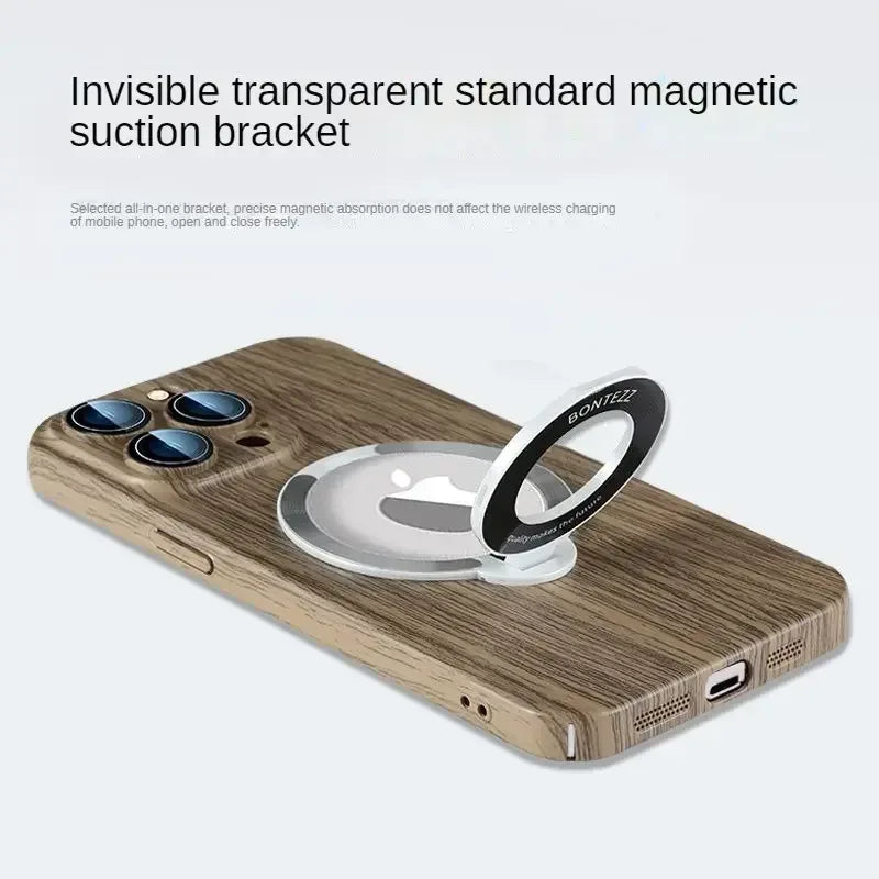 Walnut Wood Magsafe Case iPhone 14 Pro - Three