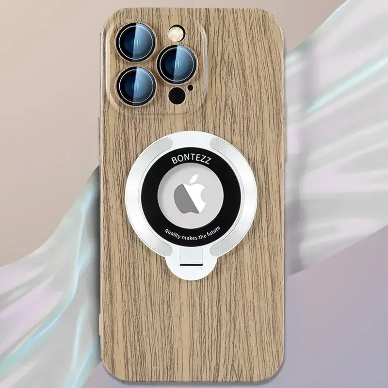 Walnut Wood Magsafe Case iPhone 14 Pro - Three