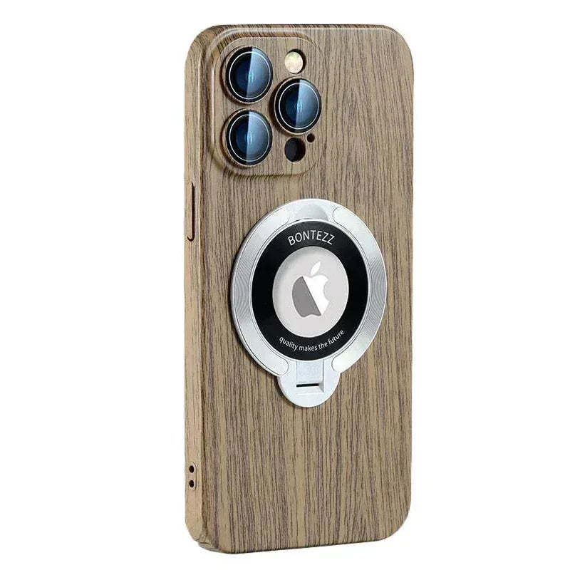 Walnut Wood Magsafe Case iPhone 14 Pro - Three