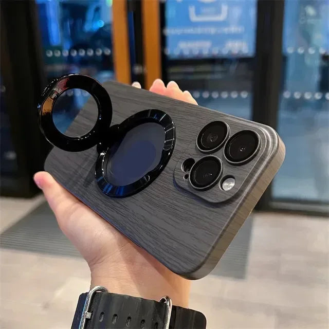 Walnut Wood Magsafe Case iPhone 14 Pro - Three