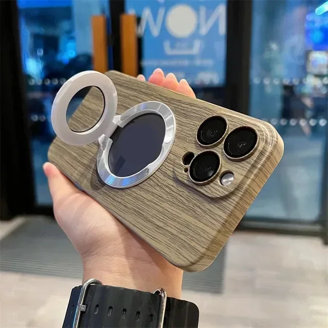 Walnut Wood Magsafe Case iPhone 14 Pro - Three