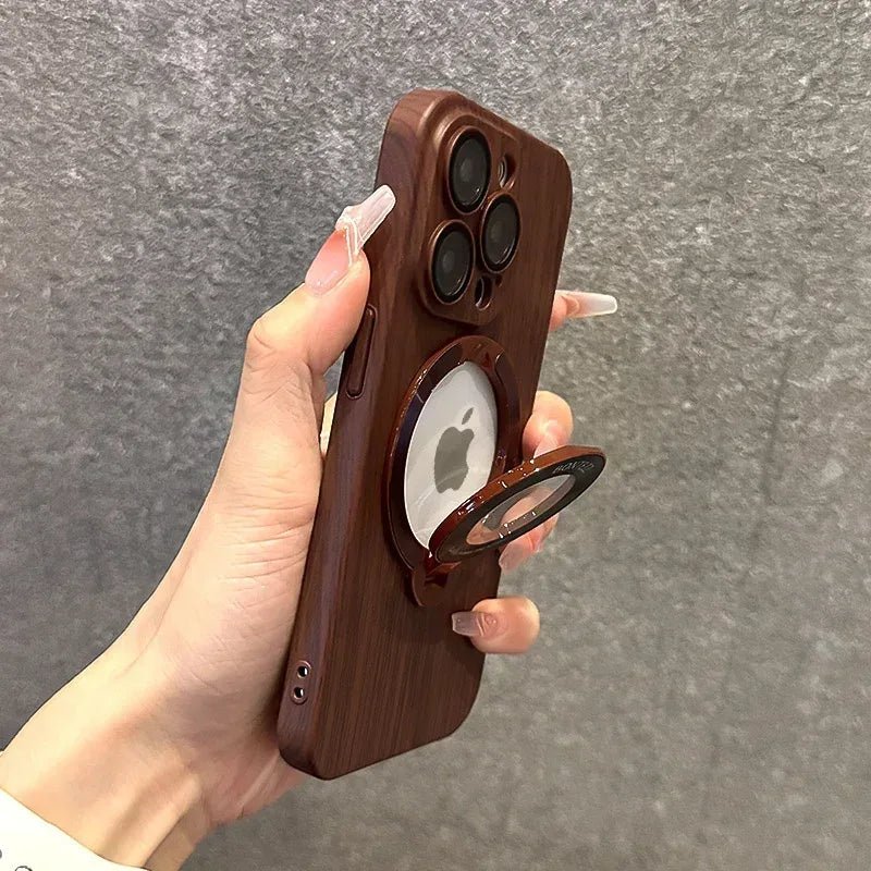 Walnut Wood Magsafe Case iPhone 14 Pro - Three