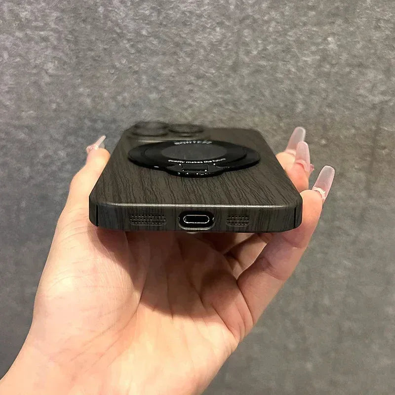 Walnut Wood Magsafe Case iPhone 14 Pro - Three