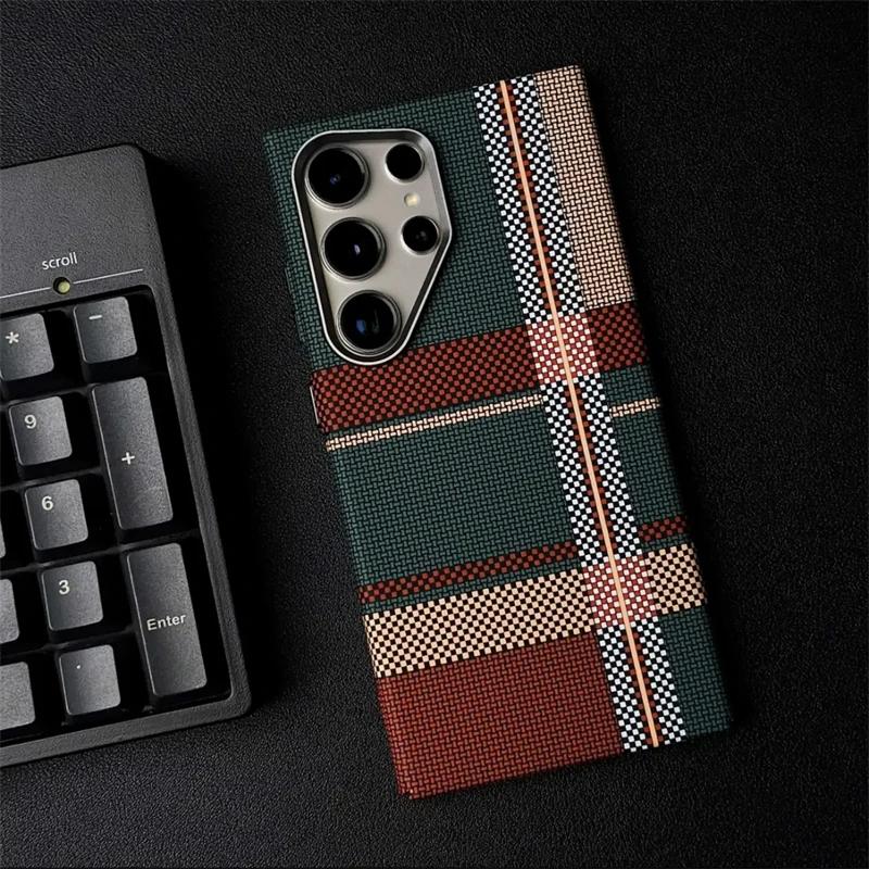 Warm Flannel Plaid Cloth Case Samsung S23 Ultra