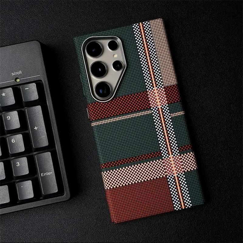 Warm Flannel Plaid Cloth Case Samsung S25 Ultra - Three
