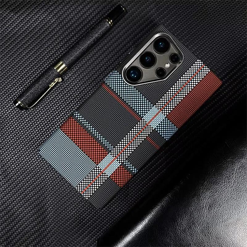 Warm Flannel Plaid Cloth Case Samsung S23 Ultra