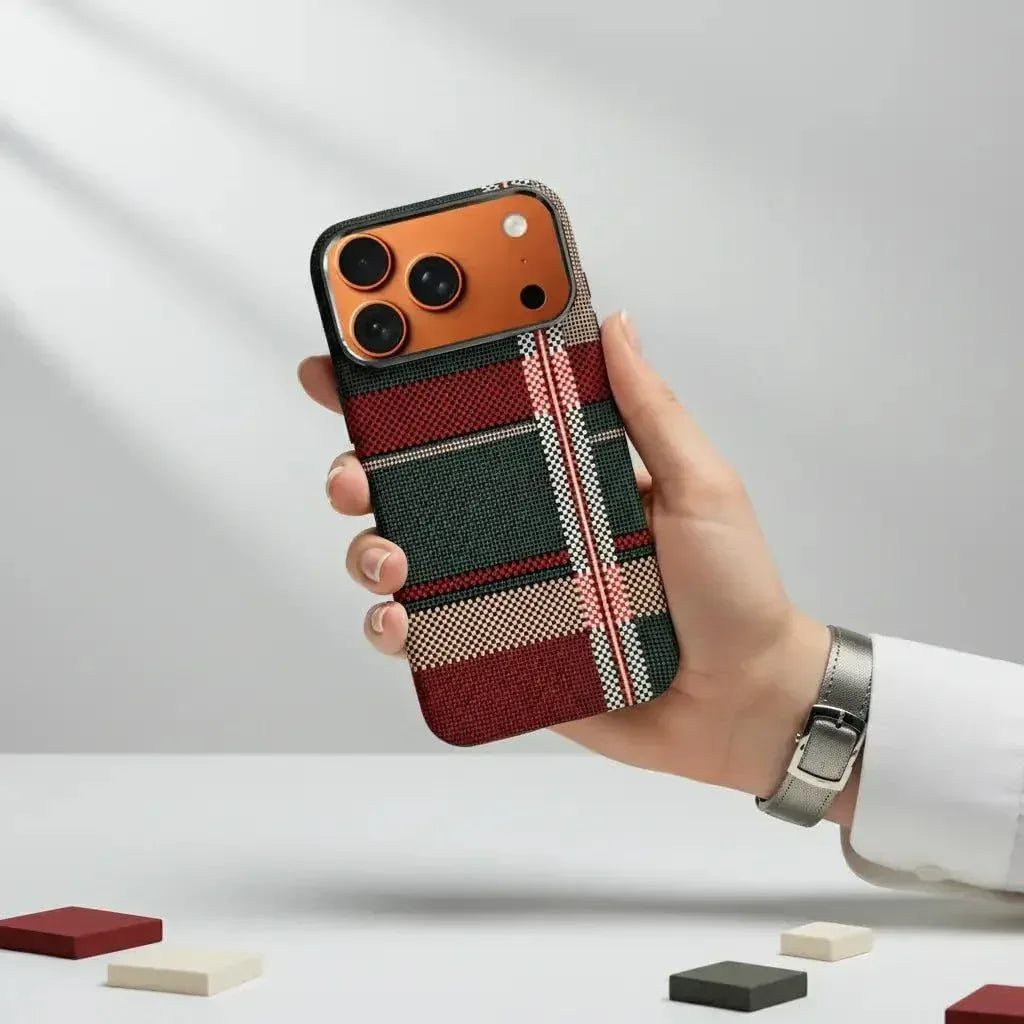 Warm Flannel Plaid Cloth Case iPhone 17 Pro Max - Three