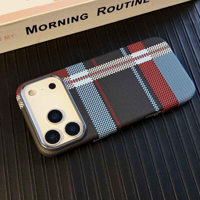 Warm Flannel Plaid Cloth Case iPhone 17 Pro Max - Three