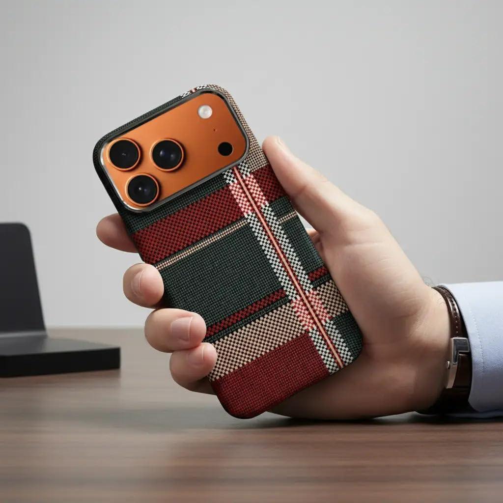Warm Flannel Plaid Cloth Case iPhone 17 Pro Max - Three