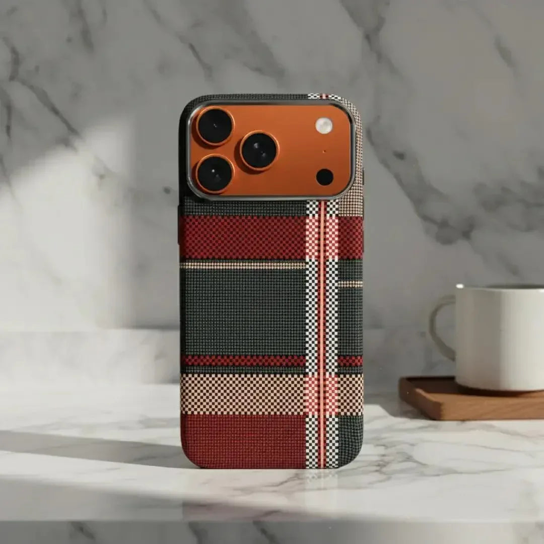 Warm Flannel Plaid Cloth Case iPhone 17 Pro Max - Three