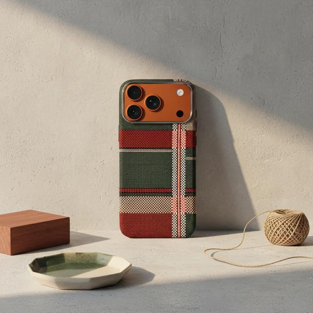 Warm Flannel Plaid Cloth Case iPhone 17 Pro Max - Three