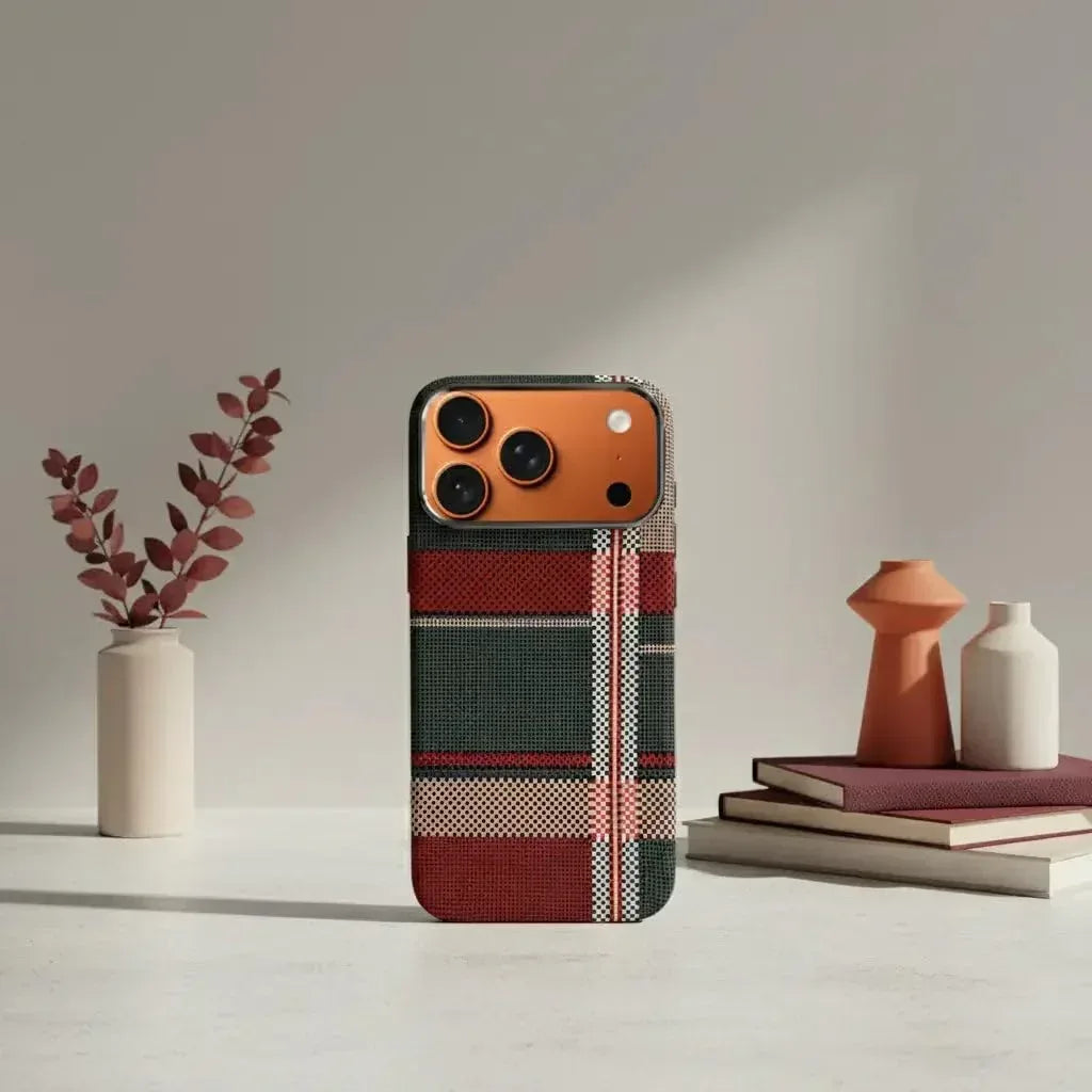 Warm Flannel Plaid Cloth Case iPhone 17 Pro Max - Three