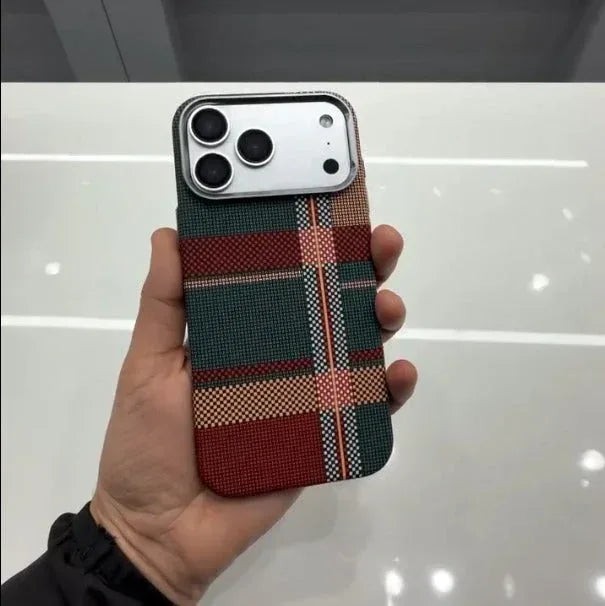 Warm Flannel Plaid Cloth Case iPhone 17 Pro Max - Three