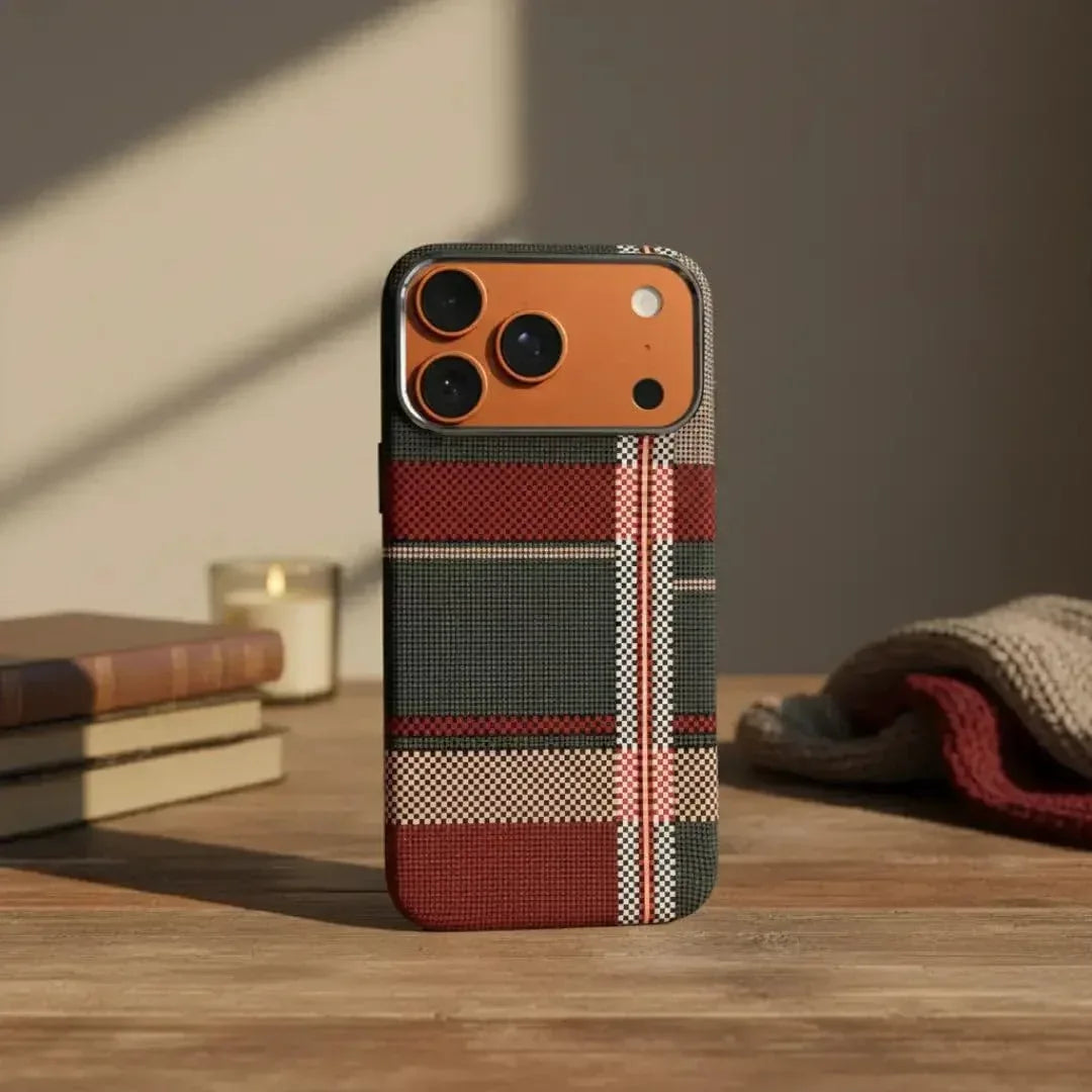 Warm Flannel Plaid Cloth Case iPhone 17 Pro Max - Three